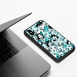 Чехол iPhone XS Max матовый Ahegao: Светло-голубой, цвет: 3D-черный — фото 2