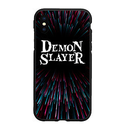 Чехол iPhone XS Max матовый Demon Slayer infinity, цвет: 3D-черный