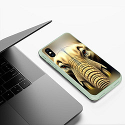 Чехол iPhone XS Max матовый Мой слон, цвет: 3D-салатовый — фото 2