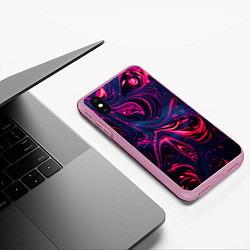 Чехол iPhone XS Max матовый Неоновые краски во тьме, цвет: 3D-розовый — фото 2