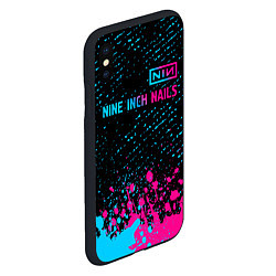 Чехол iPhone XS Max матовый Nine Inch Nails - neon gradient: символ сверху, цвет: 3D-черный — фото 2