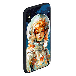 Чехол iPhone XS Max матовый Рыжая девушка космонавт, цвет: 3D-черный — фото 2