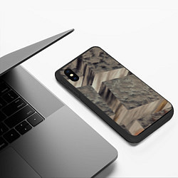 Чехол iPhone XS Max матовый Дымчатое множество блоков, цвет: 3D-черный — фото 2