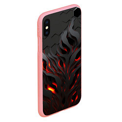 Чехол iPhone XS Max матовый Объемное черное пламя, цвет: 3D-баблгам — фото 2