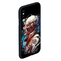 Чехол iPhone XS Max матовый Космический старец, цвет: 3D-черный — фото 2