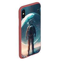 Чехол iPhone XS Max матовый Космонавт без головы на другой планете, цвет: 3D-красный — фото 2