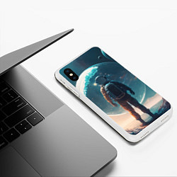 Чехол iPhone XS Max матовый Космонавт без головы на другой планете, цвет: 3D-белый — фото 2