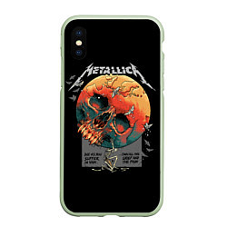 Чехол iPhone XS Max матовый Metallica - Металлика, цвет: 3D-салатовый