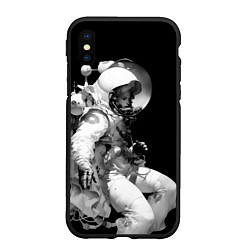 Чехол iPhone XS Max матовый Девушка астронавт, цвет: 3D-черный