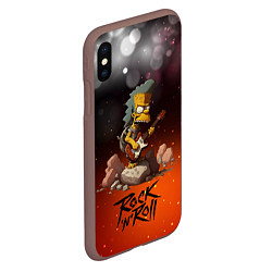 Чехол iPhone XS Max матовый Simpsons rock n roll, цвет: 3D-коричневый — фото 2
