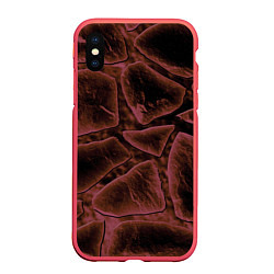 Чехол iPhone XS Max матовый Камнепад, цвет: 3D-красный