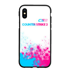 Чехол iPhone XS Max матовый Counter Strike 2 neon gradient style: символ сверх