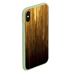 Чехол iPhone XS Max матовый Золотистые полосы свисают, цвет: 3D-салатовый — фото 2