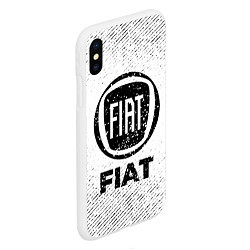 Чехол iPhone XS Max матовый Fiat с потертостями на светлом фоне, цвет: 3D-белый — фото 2