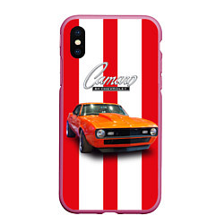 Чехол iPhone XS Max матовый Ретро маслкар Chevrolet Camaro SS 1968 года