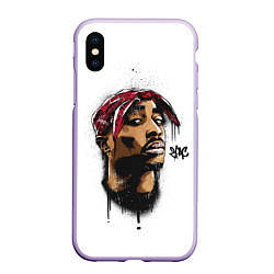 Чехол iPhone XS Max матовый 2Pac - Тупак Шакур, цвет: 3D-светло-сиреневый