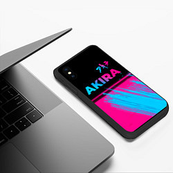 Чехол iPhone XS Max матовый Akira - neon gradient: символ сверху, цвет: 3D-черный — фото 2