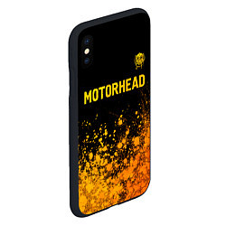 Чехол iPhone XS Max матовый Motorhead - gold gradient: символ сверху, цвет: 3D-черный — фото 2