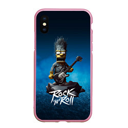 Чехол iPhone XS Max матовый Simpson rock, цвет: 3D-розовый