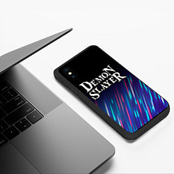 Чехол iPhone XS Max матовый Demon Slayer stream, цвет: 3D-черный — фото 2