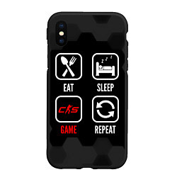 Чехол iPhone XS Max матовый Eat, sleep, Counter-Strike 2, repeat