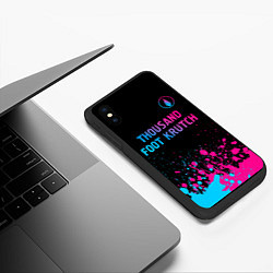 Чехол iPhone XS Max матовый Thousand Foot Krutch - neon gradient: символ сверх, цвет: 3D-черный — фото 2