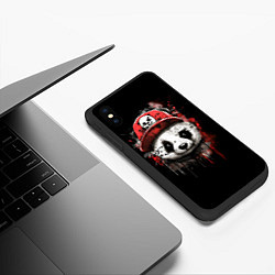 Чехол iPhone XS Max матовый Панда в бейсболке граффити, цвет: 3D-черный — фото 2