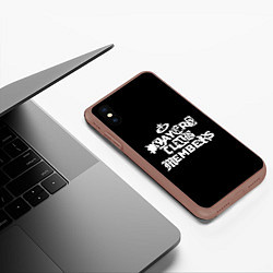 Чехол iPhone XS Max матовый Obladaet - players club members надпись, цвет: 3D-коричневый — фото 2