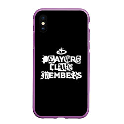 Чехол iPhone XS Max матовый Obladaet - players club members надпись, цвет: 3D-фиолетовый