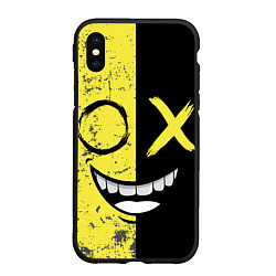 Чехол iPhone XS Max матовый Смайлик с улыбкой, цвет: 3D-черный