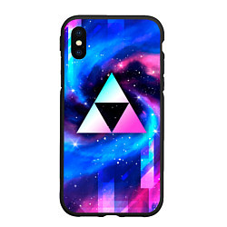 Чехол iPhone XS Max матовый Zelda неоновый космос