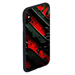 Чехол iPhone XS Max матовый Черные плашки на красном фоне, цвет: 3D-черный — фото 2