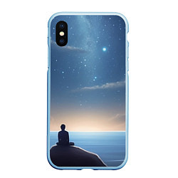 Чехол iPhone XS Max матовый Мальчик, космос и море