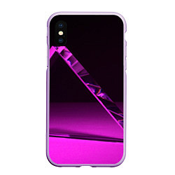 Чехол iPhone XS Max матовый Фиолетовая мрачная геометрическая фигура, цвет: 3D-сиреневый