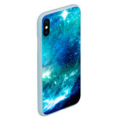 Чехол iPhone XS Max матовый Звёздная Вселенная, цвет: 3D-голубой — фото 2