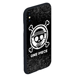 Чехол iPhone XS Max матовый One Piece с потертостями на темном фоне, цвет: 3D-черный — фото 2