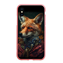 Чехол iPhone XS Max матовый Рыжий лис, цвет: 3D-баблгам