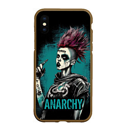 Чехол iPhone XS Max матовый Девушка анархия, цвет: 3D-коричневый