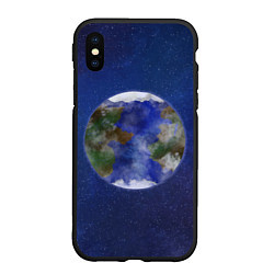 Чехол iPhone XS Max матовый Планета в космосе, цвет: 3D-черный