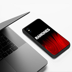 Чехол iPhone XS Max матовый Ramones red plasma, цвет: 3D-черный — фото 2