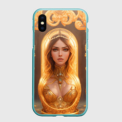 Чехол iPhone XS Max матовый Матрёшка 585 Гольд Меган