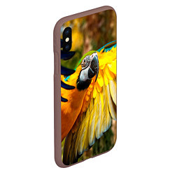 Чехол iPhone XS Max матовый Взлёт попугая, цвет: 3D-коричневый — фото 2