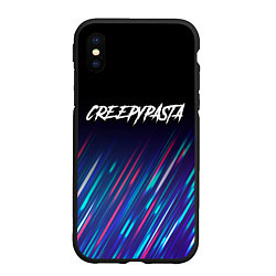 Чехол iPhone XS Max матовый CreepyPasta stream, цвет: 3D-черный