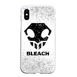 Чехол iPhone XS Max матовый Bleach с потертостями на светлом фоне, цвет: 3D-белый