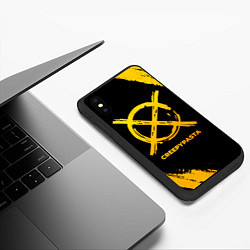 Чехол iPhone XS Max матовый CreepyPasta - gold gradient, цвет: 3D-черный — фото 2