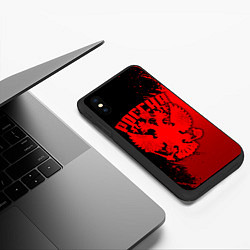 Чехол iPhone XS Max матовый Красный герб России - краски, цвет: 3D-черный — фото 2