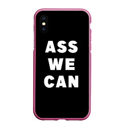 Чехол iPhone XS Max матовый Ass We Can, цвет: 3D-малиновый