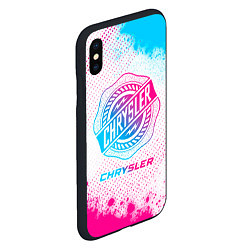 Чехол iPhone XS Max матовый Chrysler neon gradient style, цвет: 3D-черный — фото 2