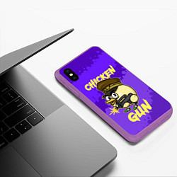 Чехол iPhone XS Max матовый Чикен Ган - цыпленок, цвет: 3D-фиолетовый — фото 2