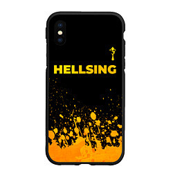 Чехол iPhone XS Max матовый Hellsing - gold gradient: символ сверху